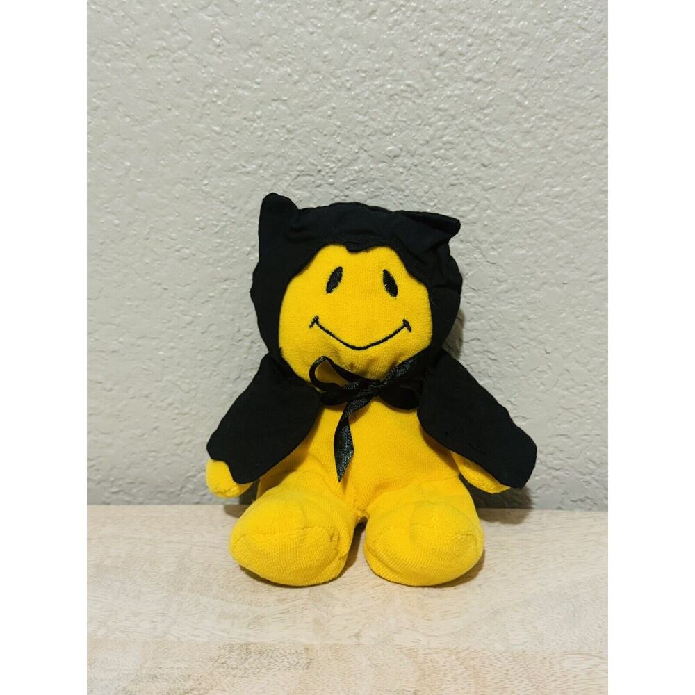 Vintage Shanghai Elcee Toy Co Cat Bat Devil Smiley Cape Plush Halloween 6”